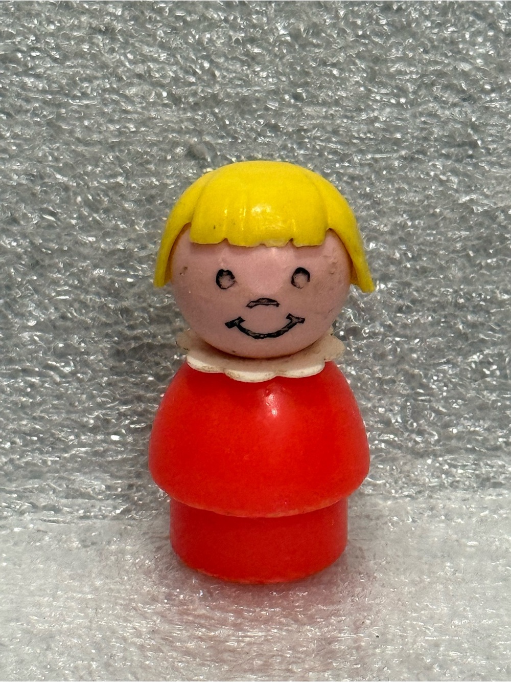 Vintage 1970’s Fisher Price Little People Blonde Girl Red Body Plastic